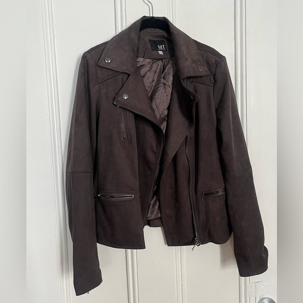 Kut from the Kloth Faux Suede Moto Jacket M